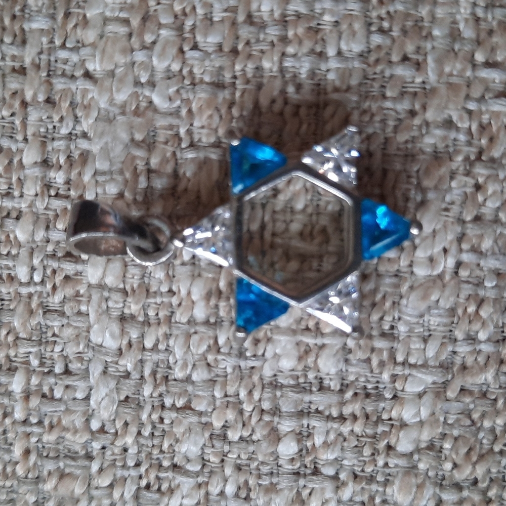 Sterling silver and stone Star of David